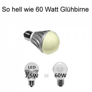 Green LED E27 7,2 Watt = 60 Watt Lichtleistung
