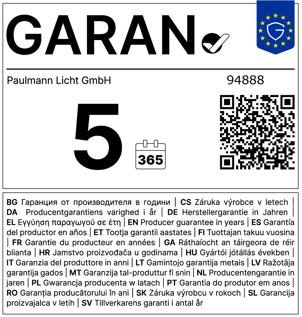 Garantielabel für Paulmann Artikel 94888