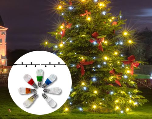 Niedervolt 36V LED String Lite® E14 Lampen Lichterkette Weihnachtsbeleuchtung Innen und Aussen