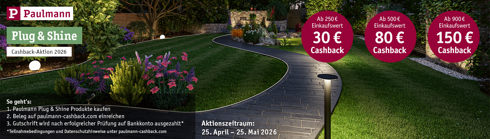 Paulmann Cashback Aktion Plug and Shine Gartenbeleuchtung