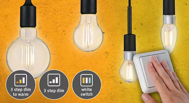 Leuchtmittel mit 3-Step-dim Funktion