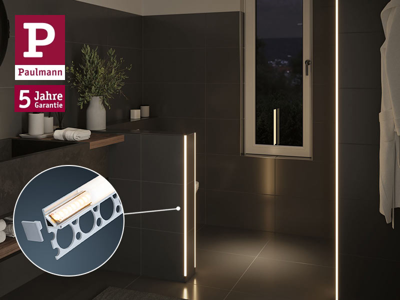 Fliesenprofil Badezimmer wasserdicht Paulmann LumiTiles Frame Profil