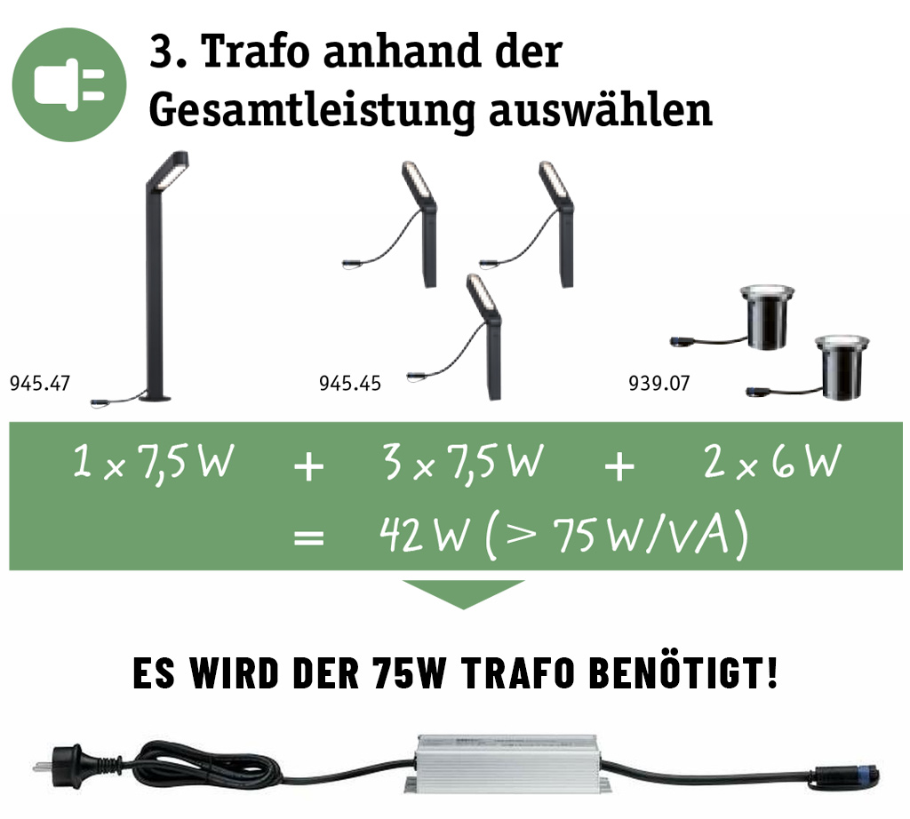 Trafo Plug & Shine richtig wählen