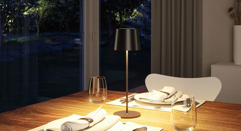 Mobile Akku Tischlampen als Esszimmerlampe
