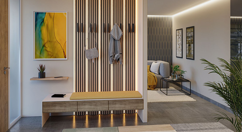 LED-Stripes für indirekte Beleuchtung im Flur