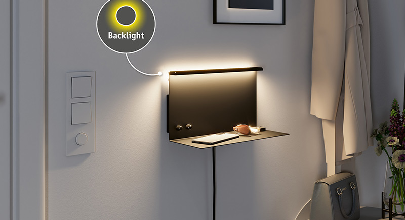 Wandleuchten mit Ablagefunktion und USB-Ladefunktion