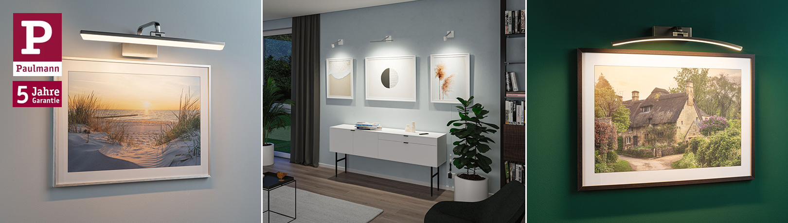 Bildbeleuchtung für Wände ohne Stromauslass