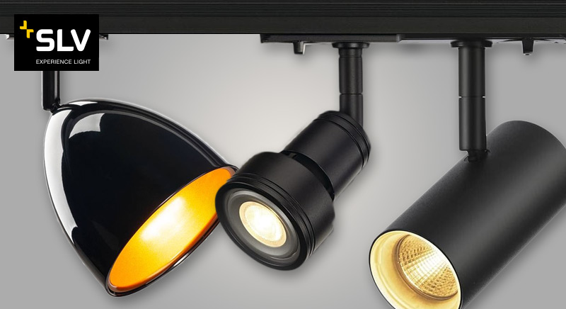 SLV 1-Phasen Strahler schwarz für 1-Phasen Stromschiene