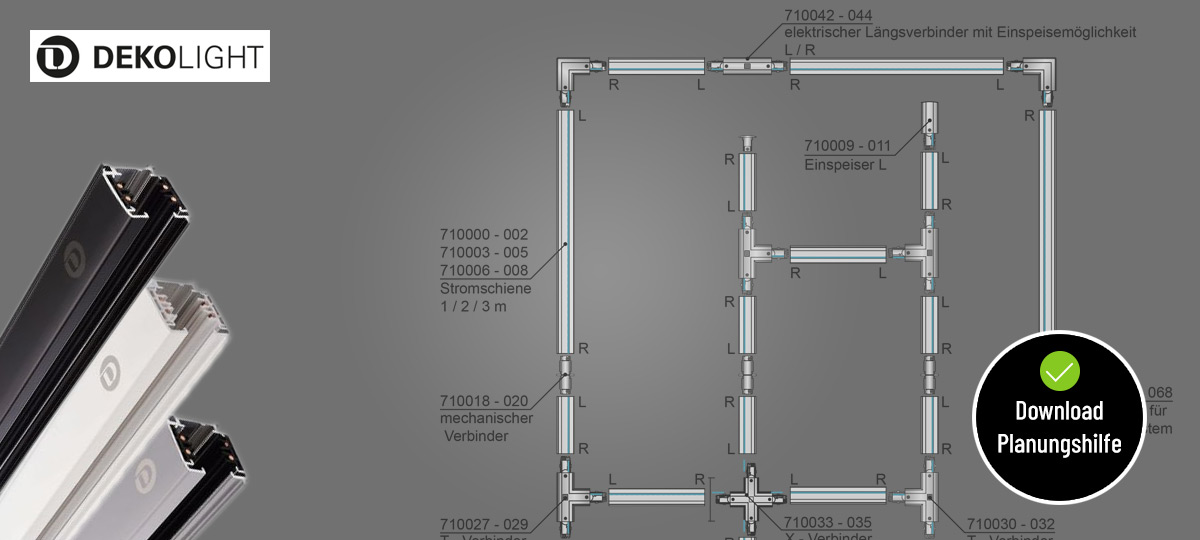 Planungshilfe D-LINE Stromschiene von Deko-Light
