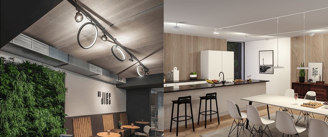 Deckenbeleuchtung als Schienensystem