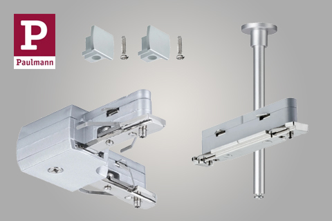 Verbinder und Zubehör für URail Schienensystem Chrom matt