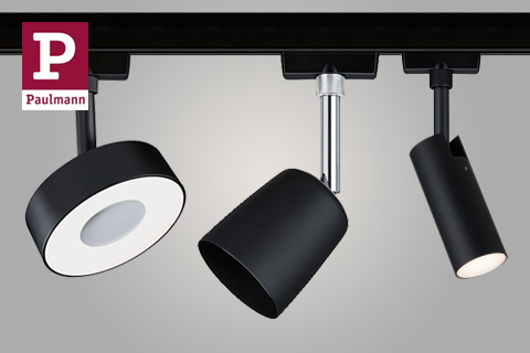 LED Schienenspots und Strahler für URail Schienensystem Schwarz matt