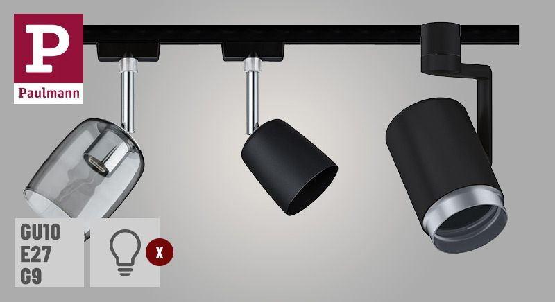 URail LED-Spot Schwarz matt ohne Leuchtmittel