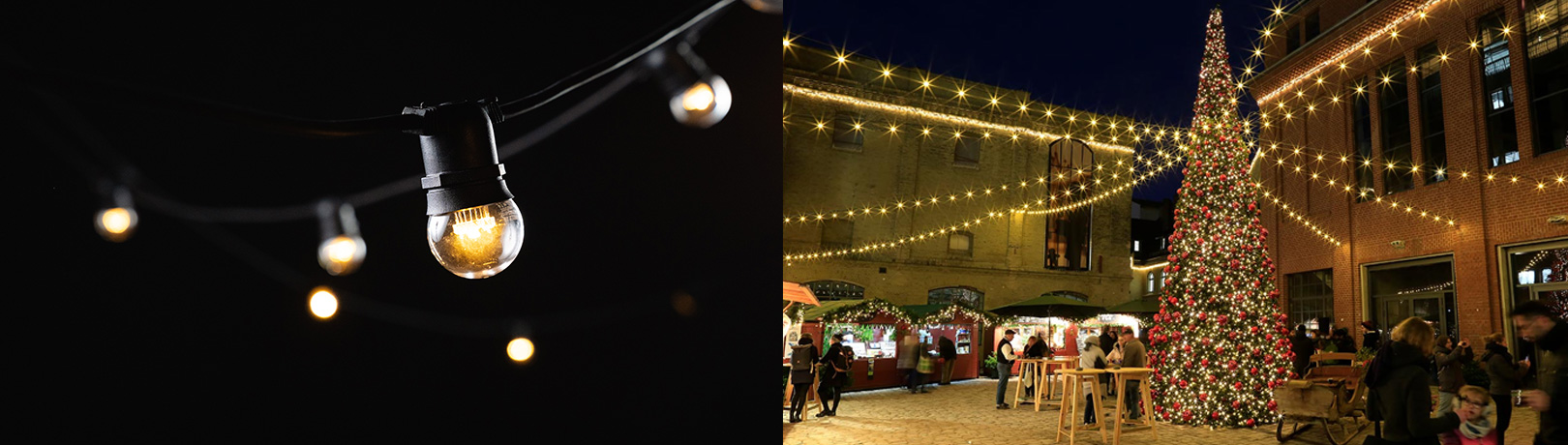 230V Outdoor Lichterkette mit E14 oder E27 Fassung