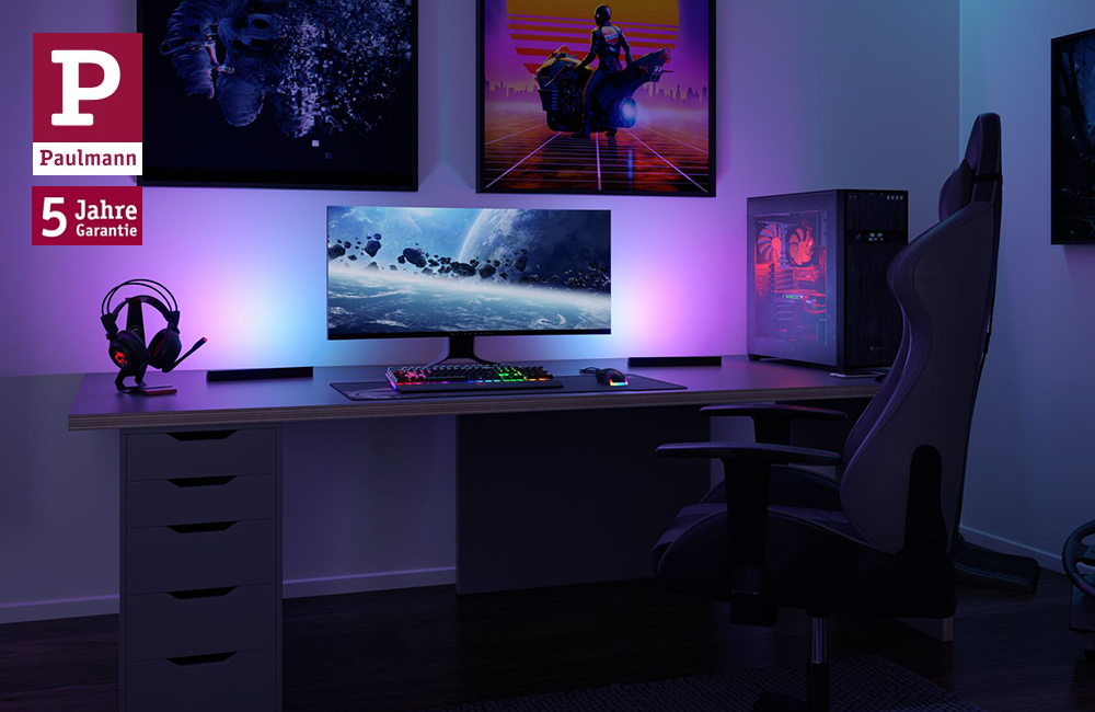 Gaming Beleuchtung Gaming Setup Schreibtisch
