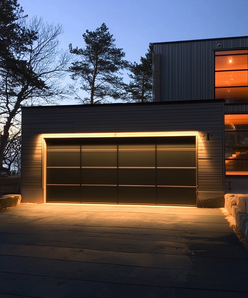 Moderne Garagenbeleuchtung mit selbstklebenden LED-Strips für den Außenbereich