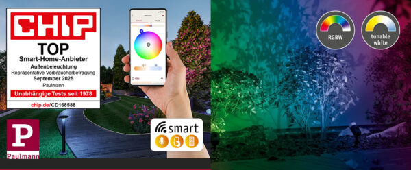 Paulmann ist Top Smart Home Anbieter für Außenleuchten – CHIP Auszeichnung