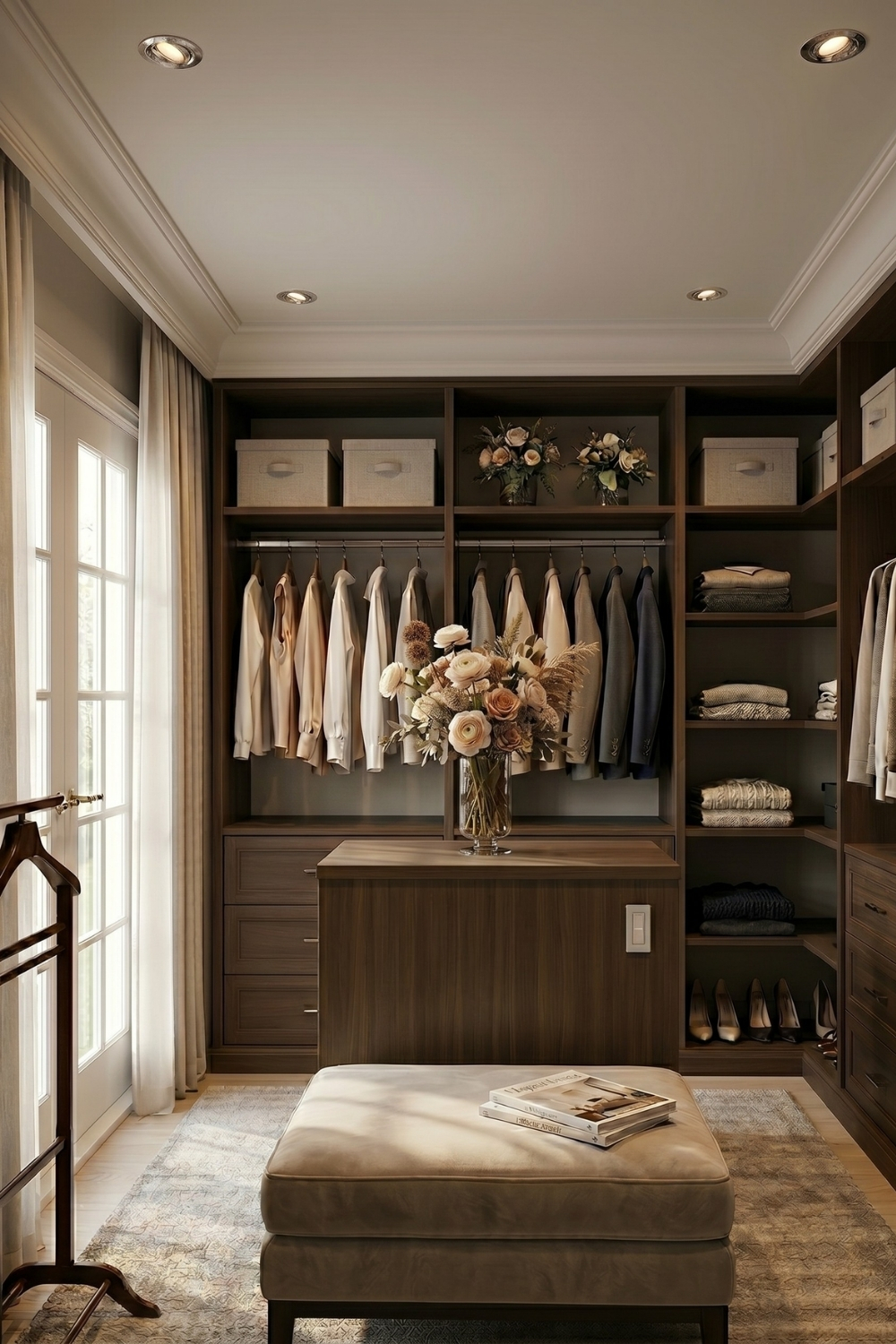 Ankleidezimmer und Lounge in einem mit einladender Atmosphäre