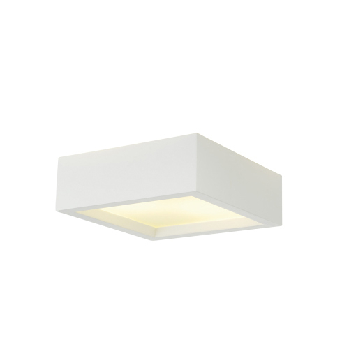 SLV Deckenleuchte, GL 104 E27, eckig, weisser Gips, max.2x25W