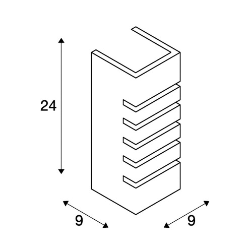 SLV Wandleuchte, GL 100 SLOT, eckig, weisser Gips, E14, max. 40W
