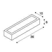 Wandleuchte, GL 103 T5, eckig, weisser Gips, T5 8W
