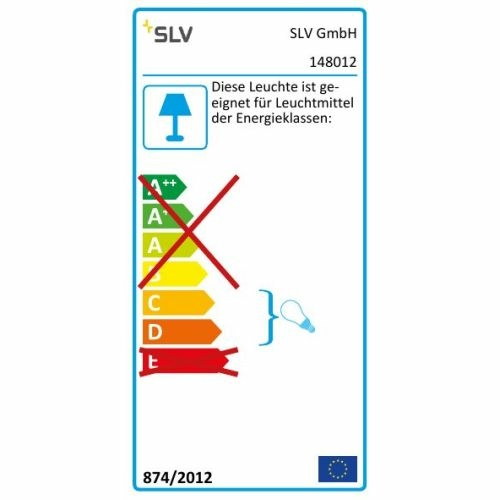 SLV Wandleuchte, GL 102 CURVE, weisser Gips, R7s 78mm, max. 100W