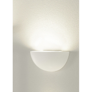 Wandleuchte, GL 101 E14, halb rund, weisser Gips, max. 40W