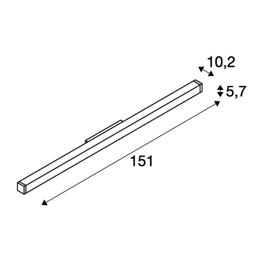 SLV Q-LINE WALL Wandleuchte, alu natur / anthrazit, T5 ESL, 35W