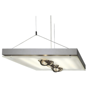 T5 GRILL QRB Pendelleuchte, eckig, silbergrau, 4xT5 24W und 3xQRB111 50W max.