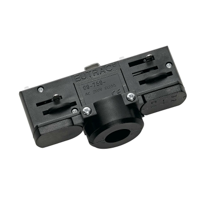 SLV EUTRAC 3-Phasen Pendelleuchten Stromschienenadapter schwarz inkl. Montagezubehör