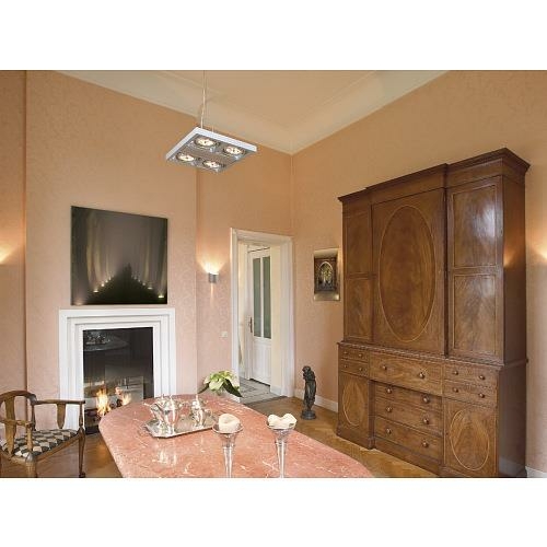 AIXLIGHT SQUARE QRB111 Pendelleuchte, silbergrau, 4xG53, max. 50W