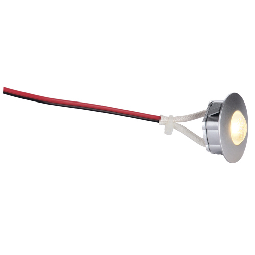 SLV DEKLED Einbauleuchte, rund, silber metallic, 1W LED, warmweiss, 3000K