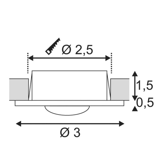 SLV DEKLED Einbauleuchte, rund, silber metallic, 1W LED, warmweiss, 3000K