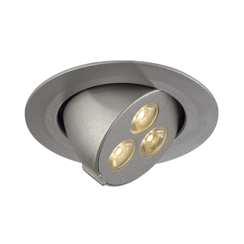 TRITON 3 GIMBLE Downlight, rund, silber eloxiert, 3x1W... TRITON 3 GIMBLE Downlight, rund, silber eloxiert, 3x1W LED, warmweiss, schwenkbar