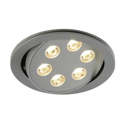 TRITON 6 Downlight, rund, silber eloxiert, 6x3W LED,...