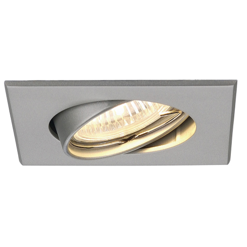 SLV GU10 SP SQUARE Downlight, eckig, silbergrau, GU10, max. 50W