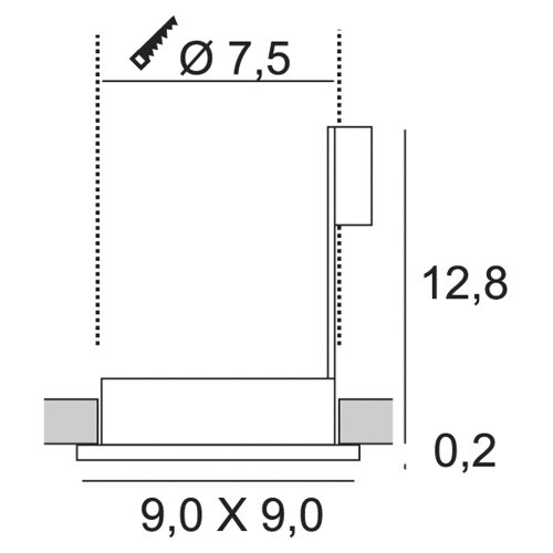 SLV GU10 SP SQUARE Downlight, eckig, silbergrau, GU10, max. 50W
