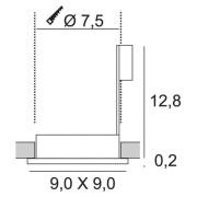 GU10 SP SQUARE Downlight, eckig, silbergrau, GU10, max. 50W