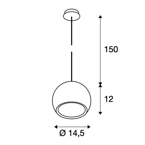 SLV LIGHT EYE Pendelleuchte, weiss/chrom, GU10, max. 75W,
