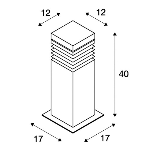 SLV ARROCK GRANITE 40 Stehleuchte Granit, salt & pepper, E27, max. 15W