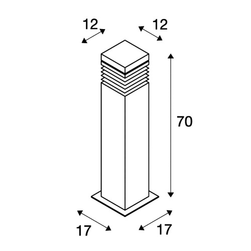 SLV ARROCK GRANITE 70 Stehleuchte Granit, salt & pepper, E27, max. 15W
