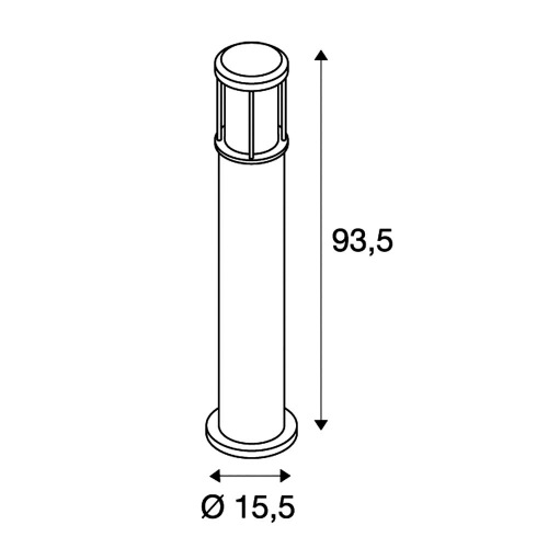 SLV OTOS GLAS Stehleuchte, anthrazit, E27 ESL, max. 15W, IP43