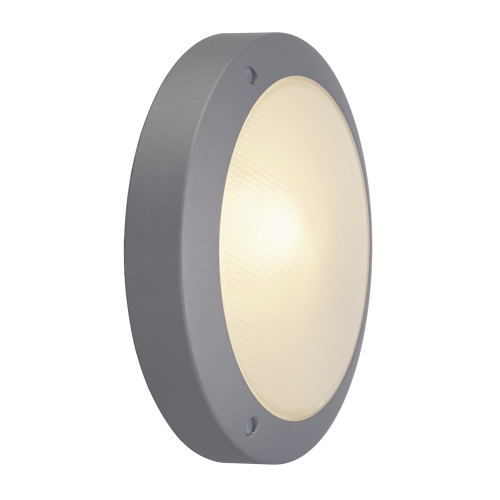 SLV BULAN Deckenleuchte, rund, silbergrau, E14, max. 60W, satiniertes Glas