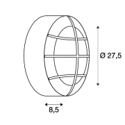 BULAN GRID Wandleuchte, rund, weiss, E27, max. 2x25W