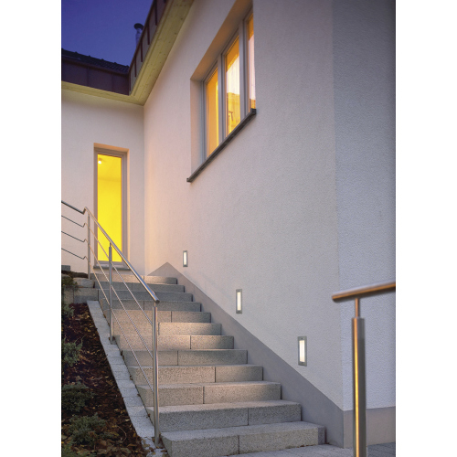 SLV BRICK LED 16 EDELSTAHL 304 Wandleuchte, gebürstet, 1W, warmweiss, IP44