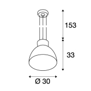 PARA DOME 2 Pendelleuchte, transparent / anthrazit, E27, max. 150W