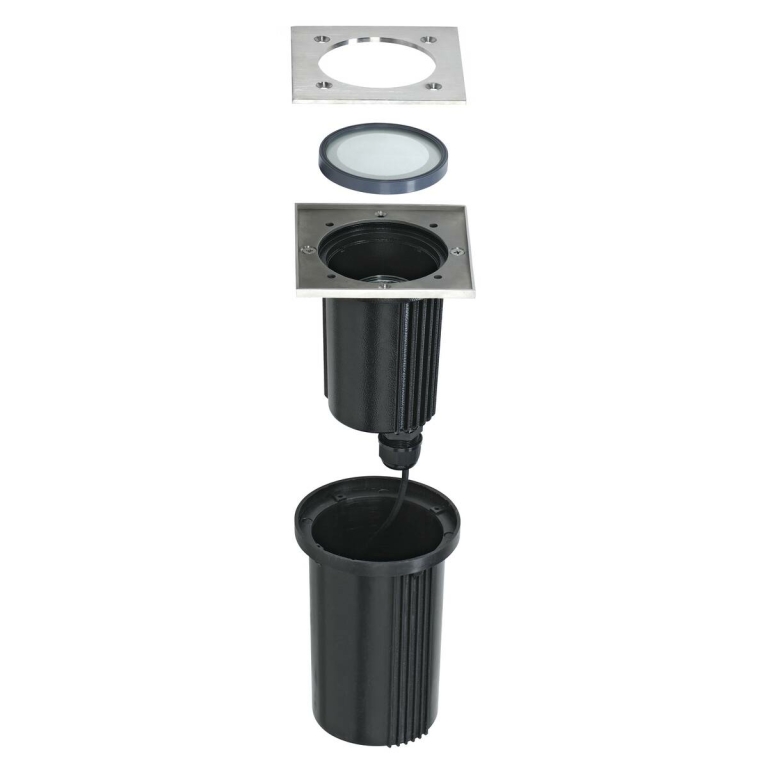 SLV DASAR® 116 EXACT Bodeneinbauleuchte eckig QPAR51 GU10 IP67 edelstahl 316 max. 35W