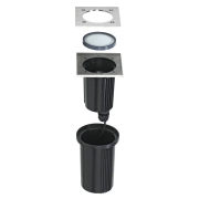 DASAR® 116 EXACT Bodeneinbauleuchte eckig QPAR51 GU10 IP67 edelstahl 316 max. 35W