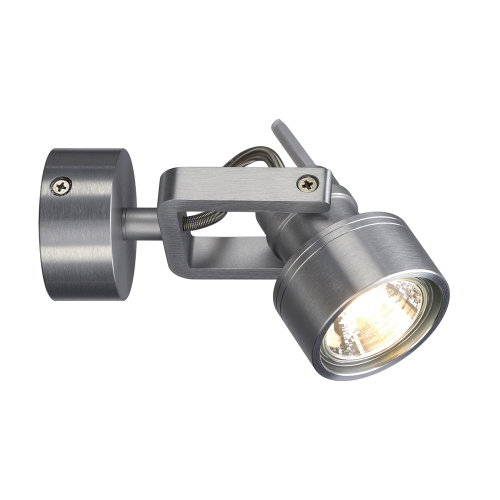 SLV INDA SPOT GU10 Wand- und Deckenleuchte, alu gebürstet, max. 50W