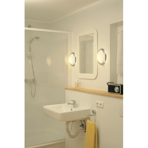 SLV MELAN Deckenleuchte, rund, alu brushed, satiniertes Glas, E27, max. 60W